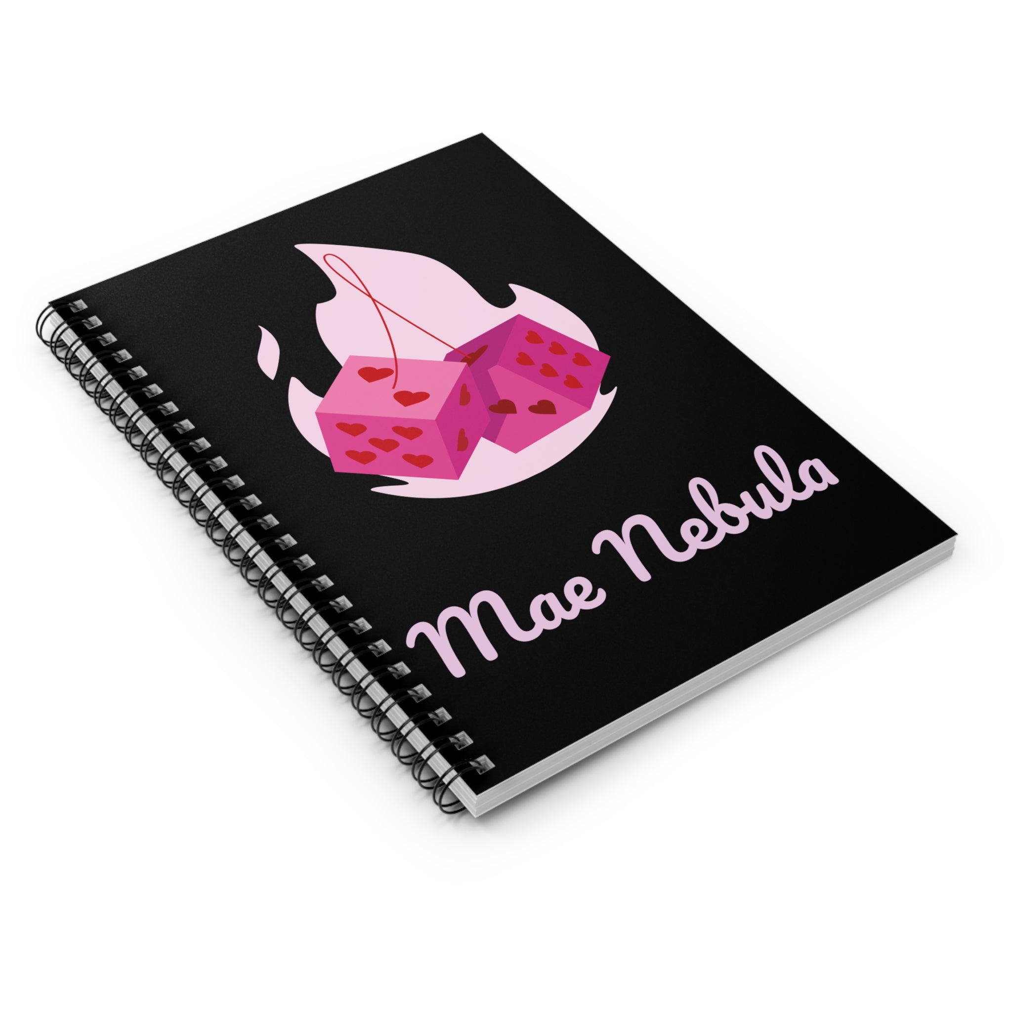 Spiral Notebook - Flaming Dice with Hearts