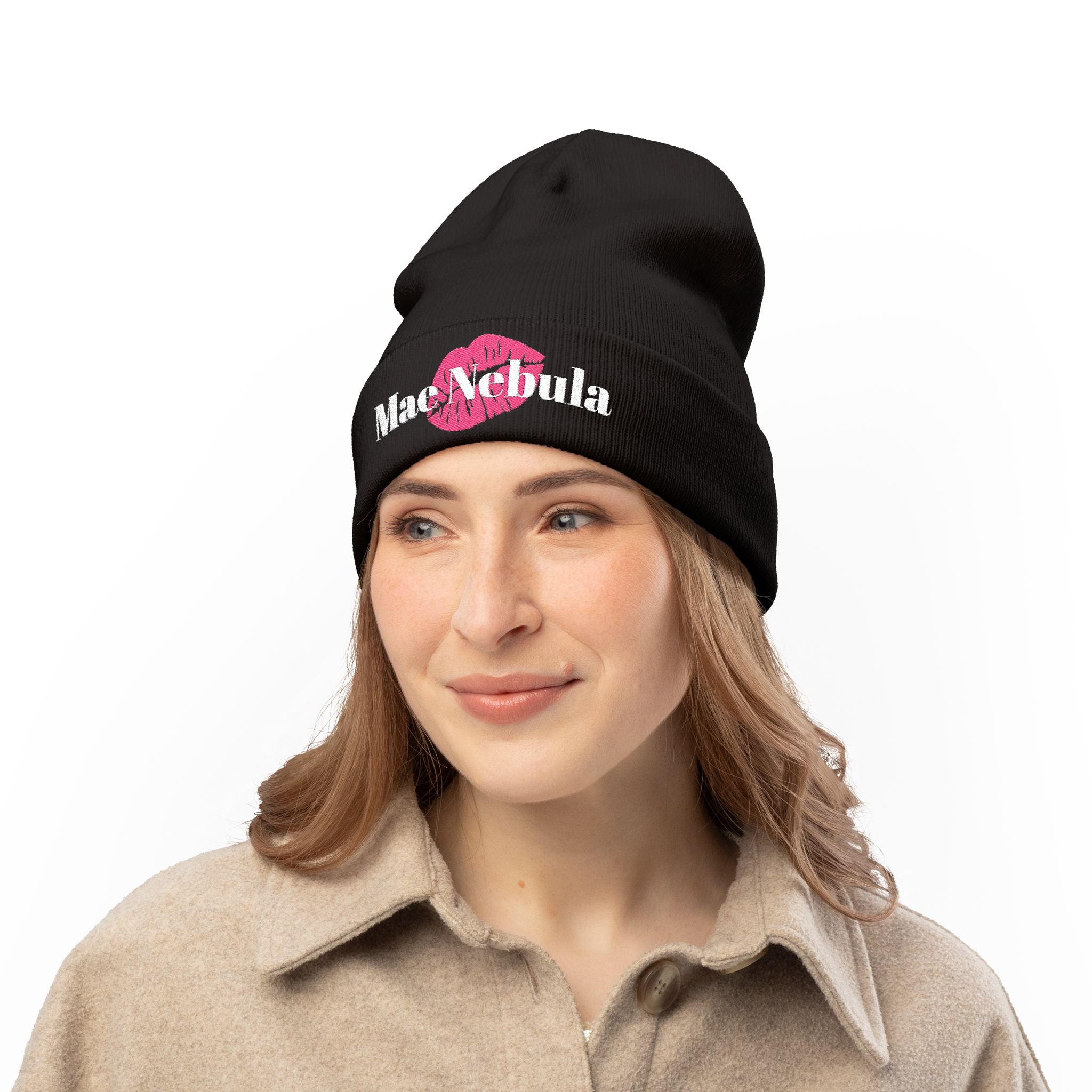 Embroidered Knit Beanie - Mae Nebula Kiss
