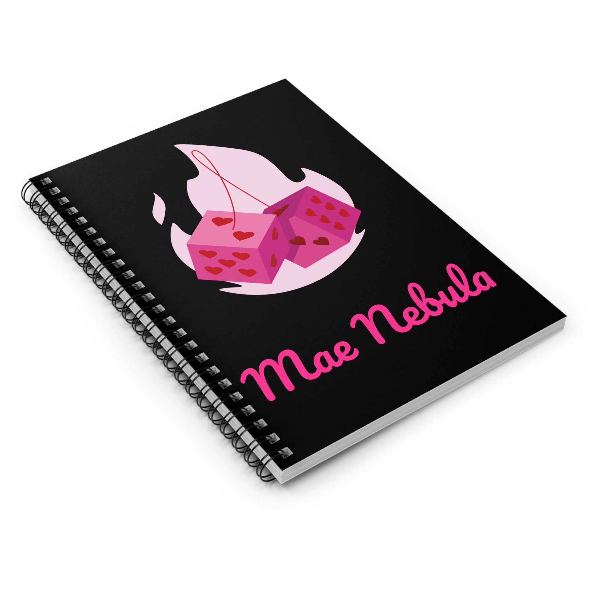 Spiral Notebook - Flaming Dice with Hearts