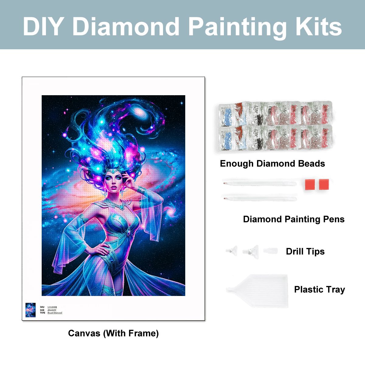 DIY Diamond Painting no Frame "Cosmic Enchantress"