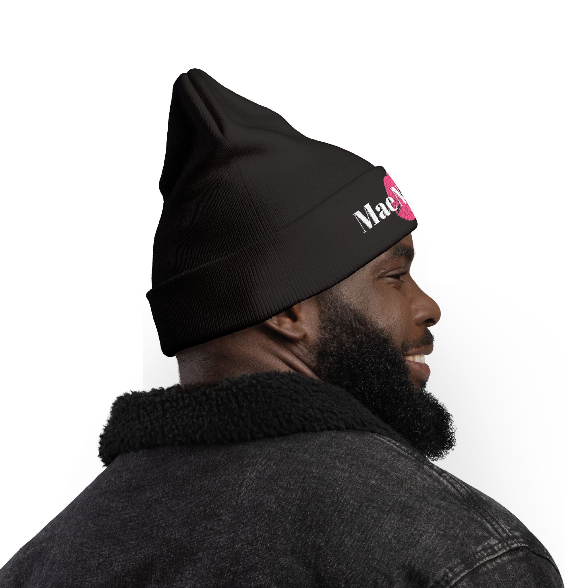 Embroidered Knit Beanie - Mae Nebula Kiss