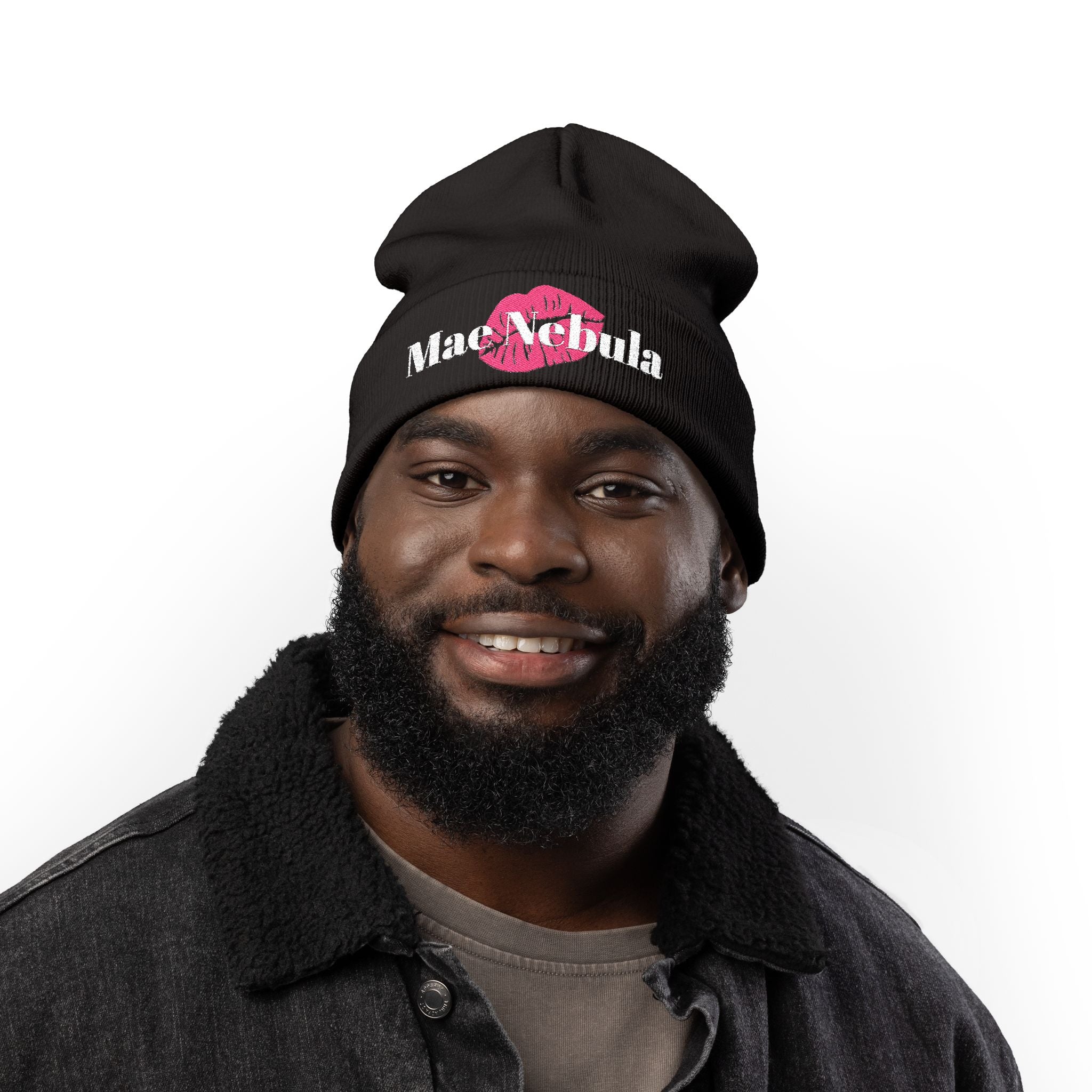 Embroidered Knit Beanie - Mae Nebula Kiss